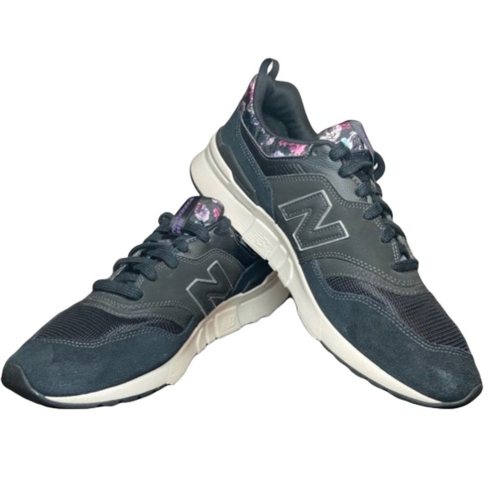 New Balance Women's Athletic Sneakers Black Shoes Multi-Color Floral Size 12